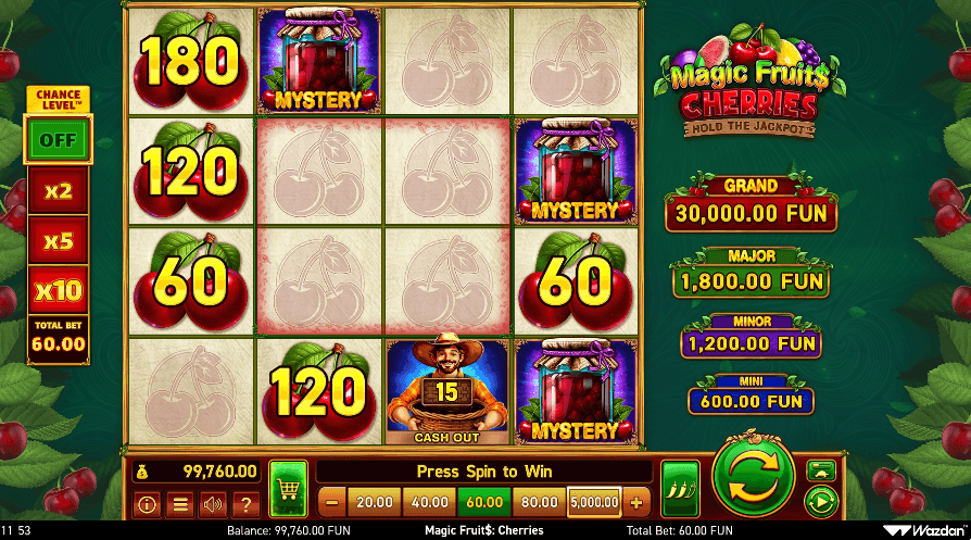 Magic Fruits Cherries Cash Out Feature